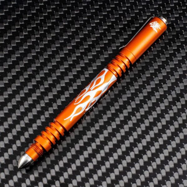 Investigator Pen-Flames-Aluminum Matte Orange