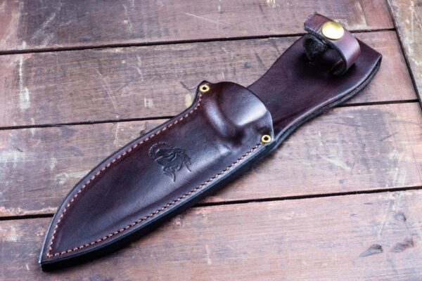 The Ranch Drop Point/Harpoon Spanto replacement Leather Sheath-Right Hand-Brown