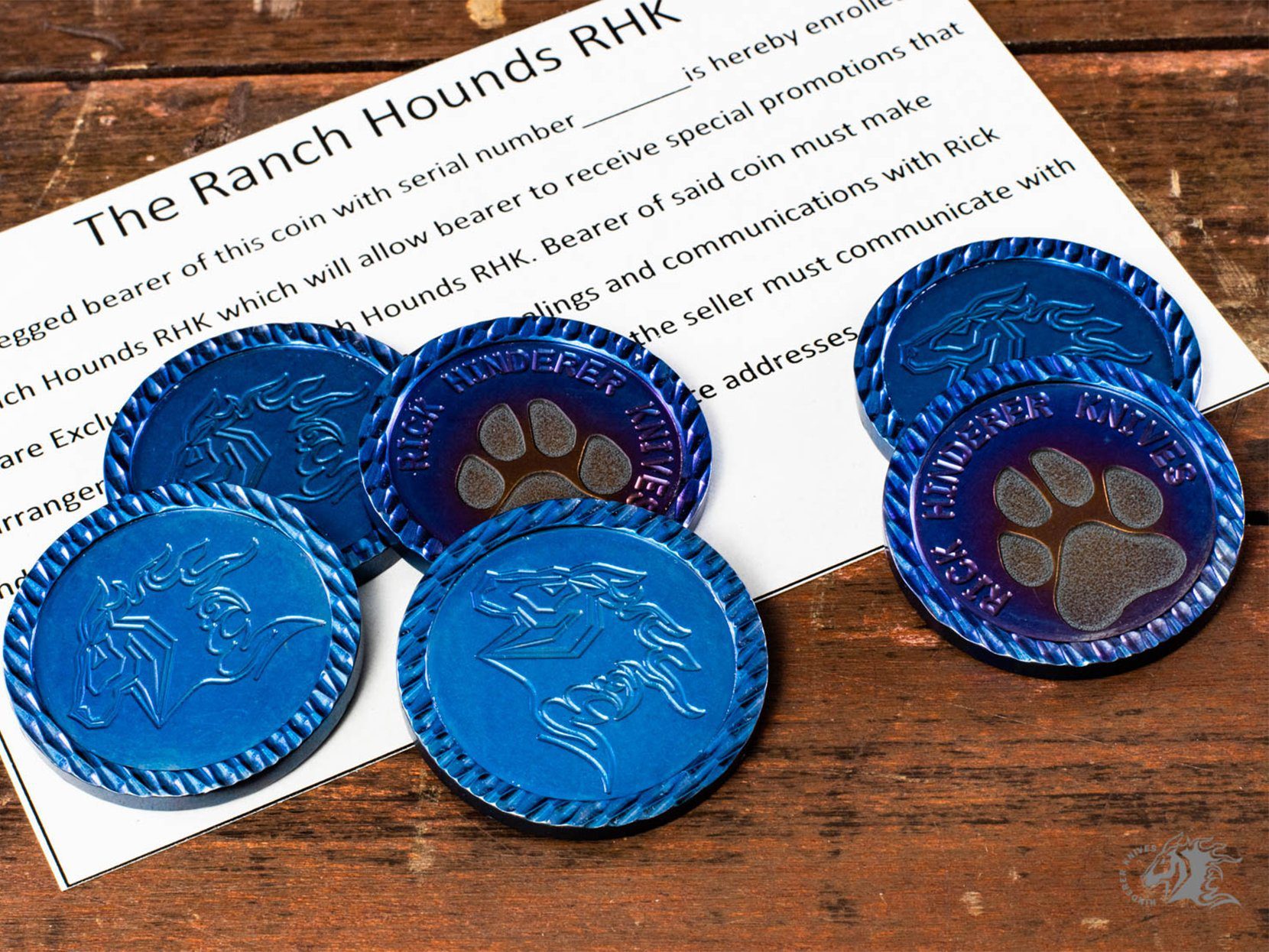 The Ranch Hounds Challange Coin Rick Hinderer Knives