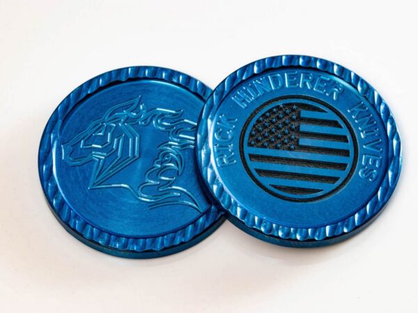 American Flag Titanium Challange Coin_Stonewash Blue