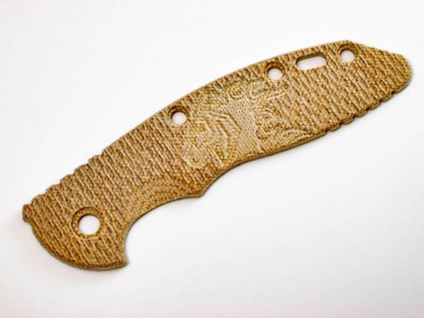 XM-18 3.5&#8243;-Natural Micarta-Textured Scale-Milled Horse Head