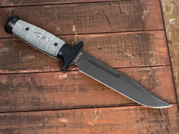 Rick Hinderer Knives &#8220;KaBar&#8221;-O1 Tool Steel-Parkarized-Black Micarta