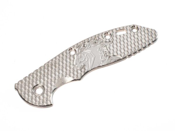 3.5&#8243; XM18 Titanium Scale-Milled Horse Head Logo-Stonewash Textured-Silver/Silver