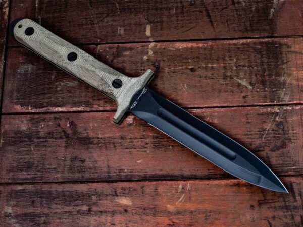 Rick Hinderer Knives &#8220;EK&#8221; Dagger-0-1 Tool Steel-OD Green Micarta