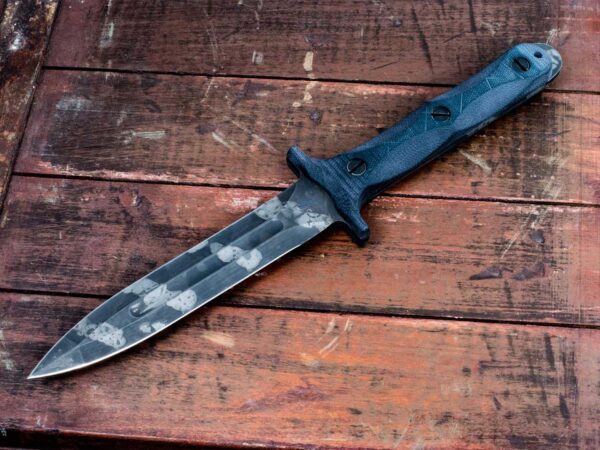 Rick Hinderer Knives &#8220;EK&#8221; Dagger-Battle Field Pickup-BPU379-01 Tool Steel-Black Micarta