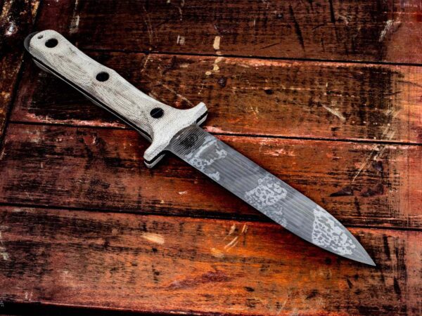 Rick Hinderer Knives &#8220;EK&#8221; Dagger-Battle Field Pickup-BPU374-Hollow Ground-CPM 3V-OD Green Micarta