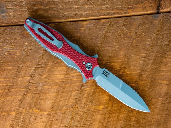 Maximus-&#8220;Bayonet Grind&#8221;-Working Finish-Red G10