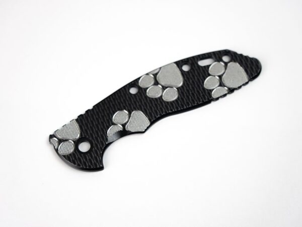 XM-18 3.5&#8243; Titanium Scale-Texture-Milled Dog Paws-Battle Black-Silver