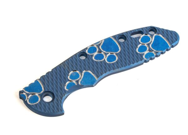XM-18 3.5&#8243; Titanium Scale-Textured-Battle Blue-Blue-Silver-Milled Dog Paws