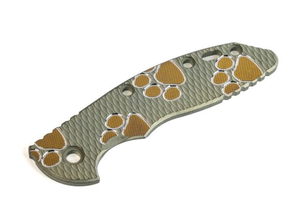 XM-18 3.5&#8243; Titanium Scale-Textured-Battle Green-Bronze-Silver-Milled Dog Paws