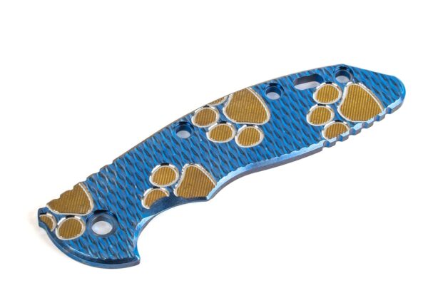 XM-18 3.5&#8243; Titanium Scale-Textured-Stonewash Blue-Silver-Bronze-Milled Dog Paws